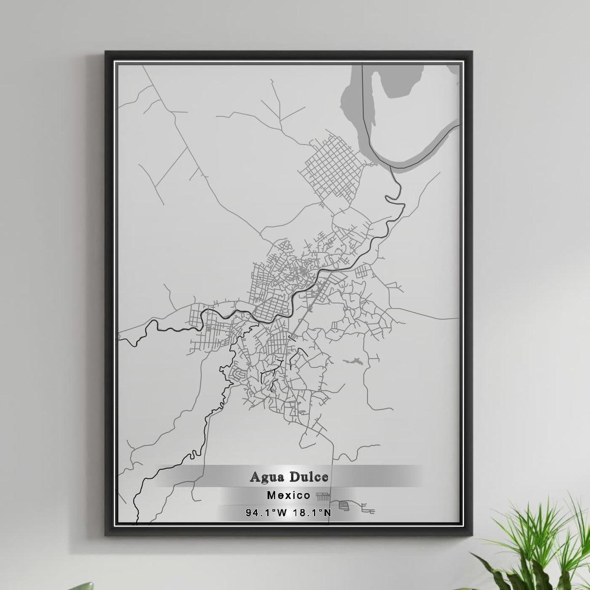 ROAD MAP OF AGUA DULCE CITY, MEXICO BY MAPBAKES