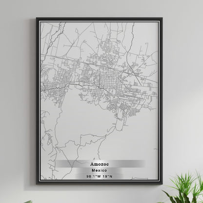 ROAD MAP OF AMOZOC, MEXICO BY MAPBAKES