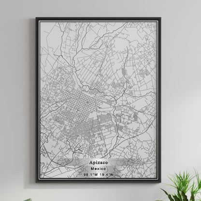 ROAD MAP OF APIZACO, MEXICO BY MAPBAKES