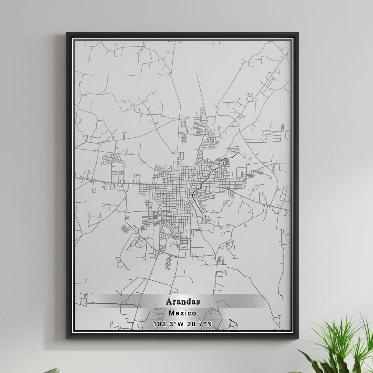 ROAD MAP OF ARANDAS, MEXICO BY MAPBAKES