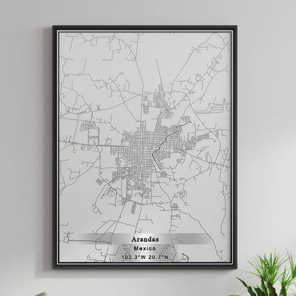 ROAD MAP OF ARANDAS, MEXICO BY MAPBAKES