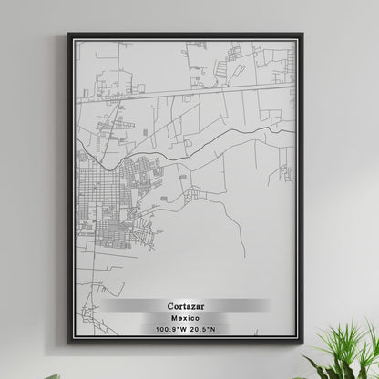 ROAD MAP OF CORTAZAR, MEXICO BY MAPBAKES