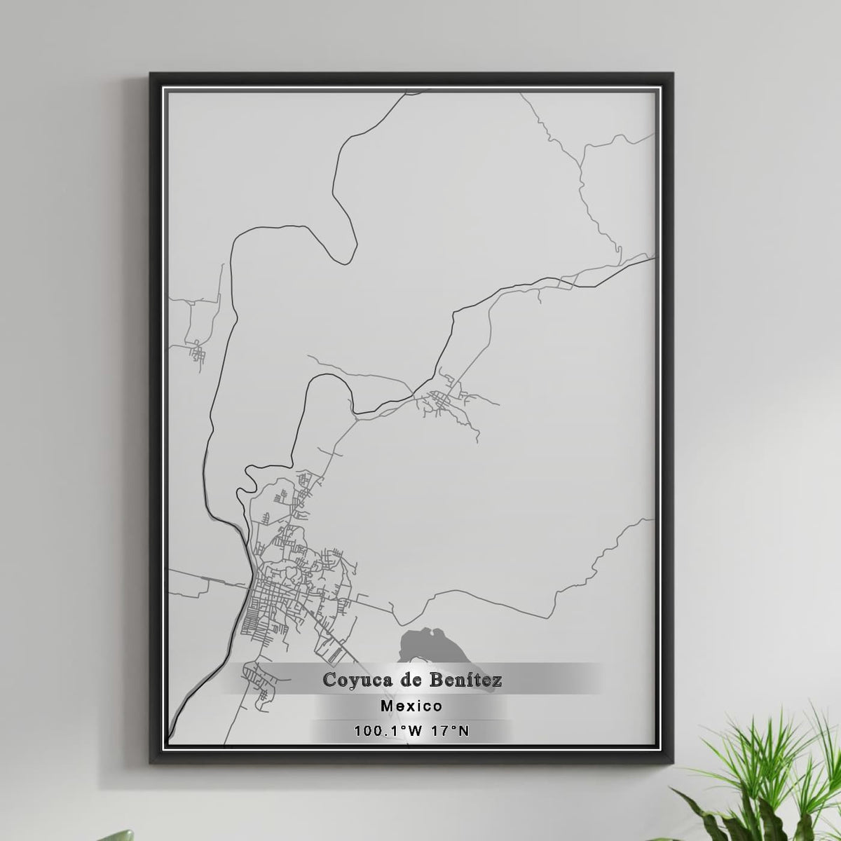 ROAD MAP OF COYUCA DE BENITEZ, MEXICO BY MAPBAKES