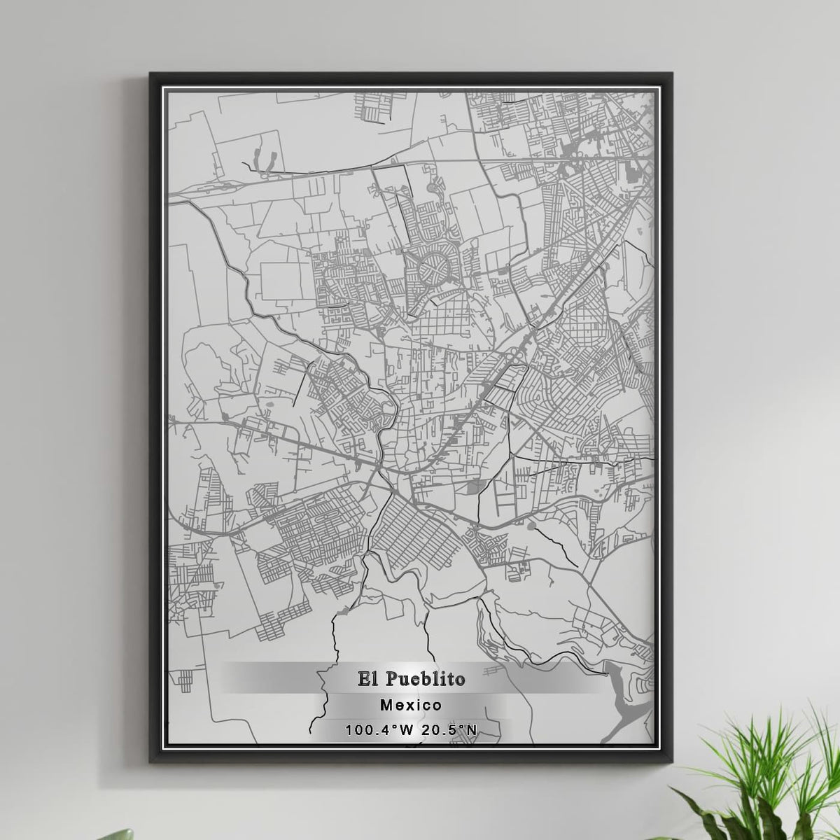 ROAD MAP OF EL PUEBLITO, MEXICO BY MAPBAKES