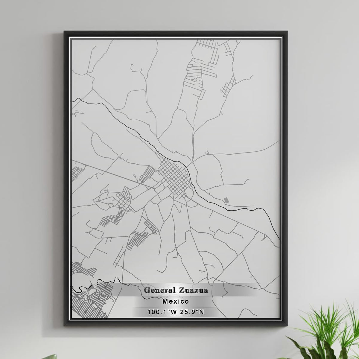 ROAD MAP OF GENERAL ZUAZUA, MEXICO BY MAPBAKES