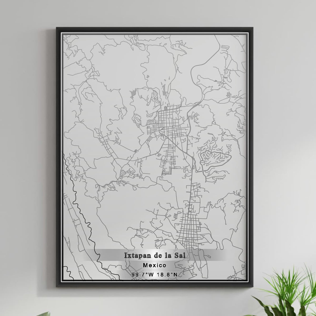 ROAD MAP OF IXTAPAN DE LA SAL, MEXICO BY MAPBAKES