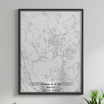 ROAD MAP OF IXTAPAN DE LA SAL, MEXICO BY MAPBAKES