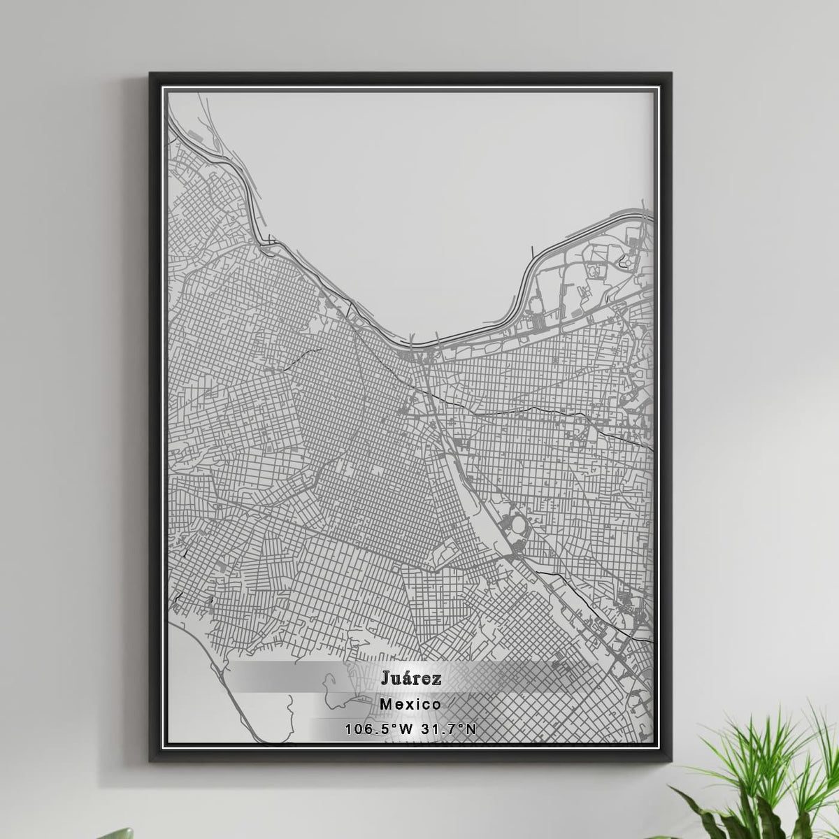 ROAD MAP OF JUAREZ, MEXICO BY MAPBAKES