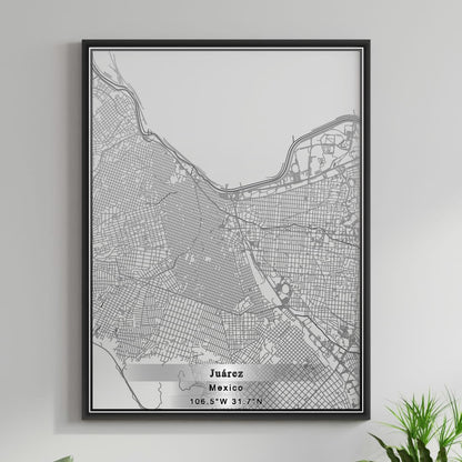 ROAD MAP OF JUAREZ, MEXICO BY MAPBAKES