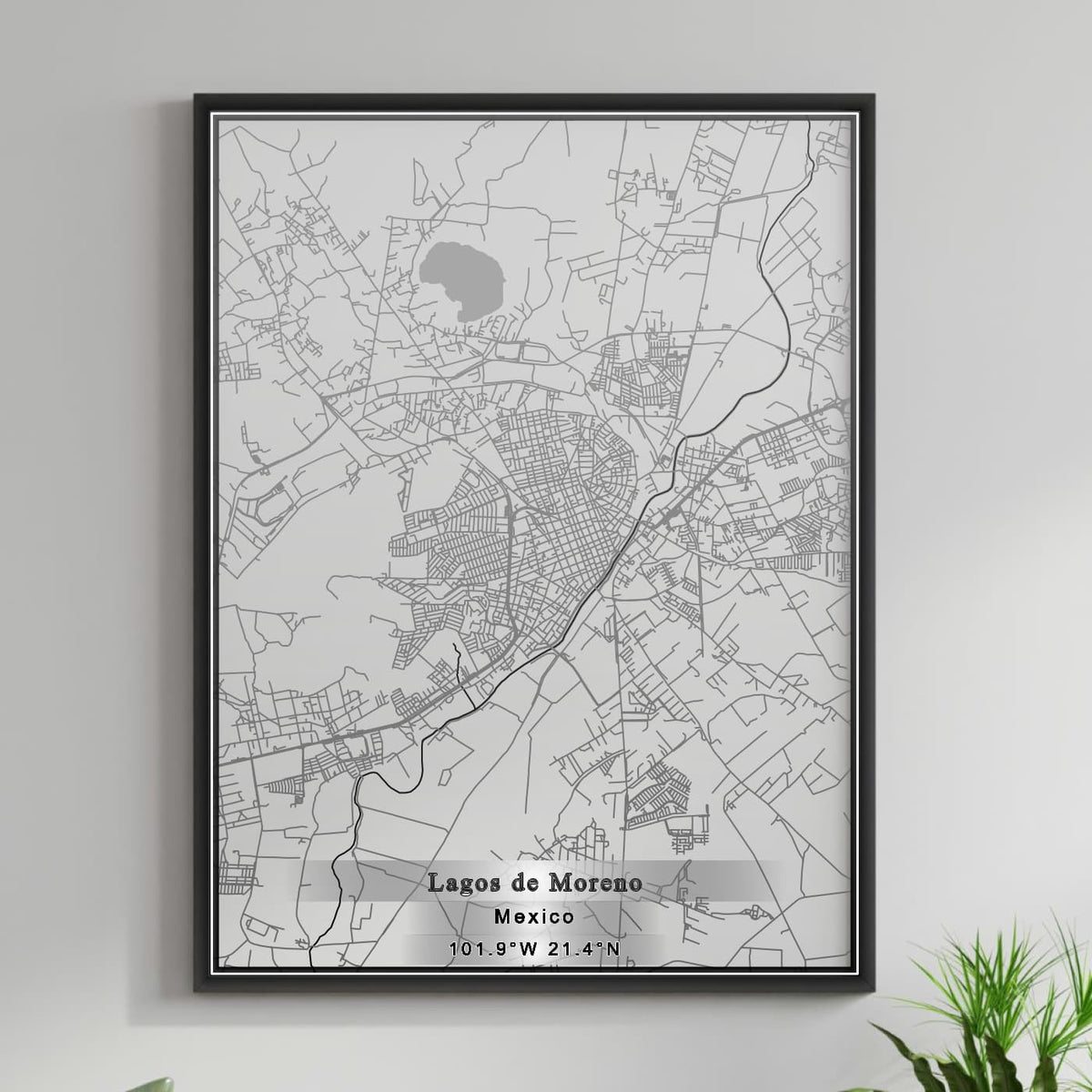 ROAD MAP OF LAGOS DE MORENO, MEXICO BY MAPBAKES