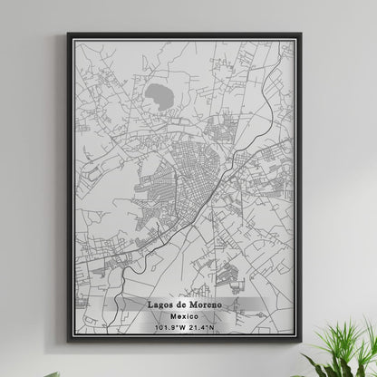 ROAD MAP OF LAGOS DE MORENO, MEXICO BY MAPBAKES