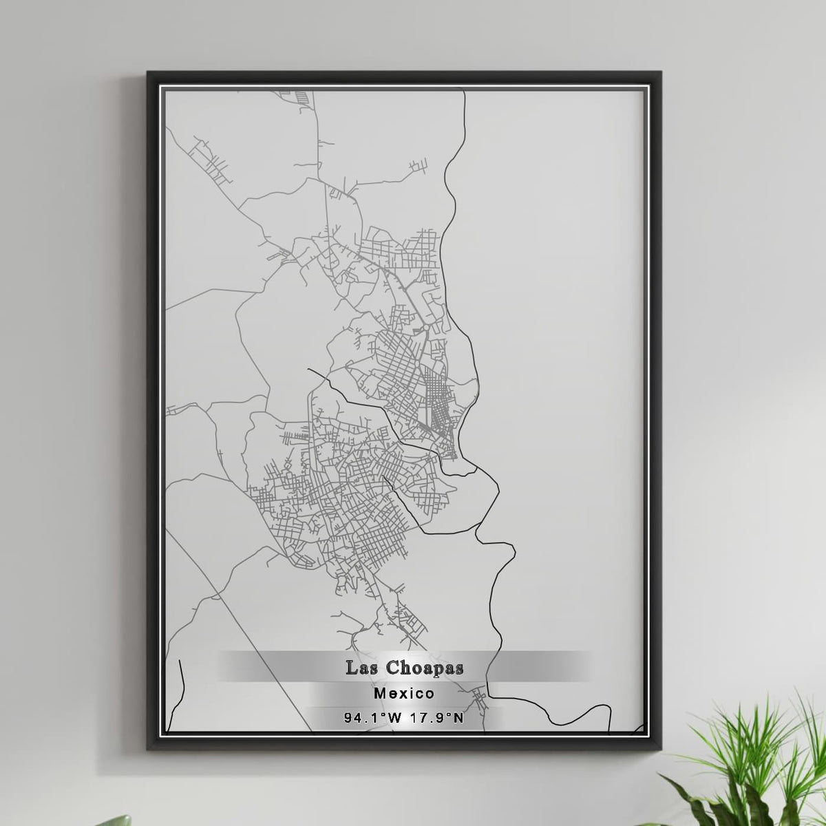 ROAD MAP OF LAS CHOAPAS, MEXICO BY MAPBAKES