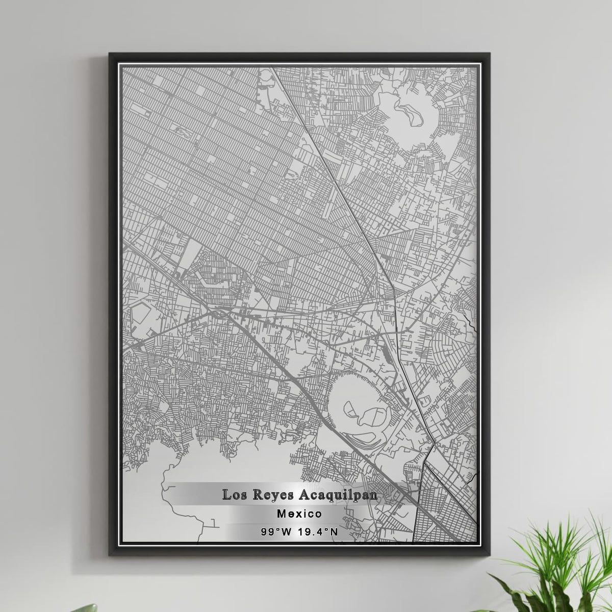 ROAD MAP OF LOS REYES ACAQUILPAN, MEXICO BY MAPBAKES