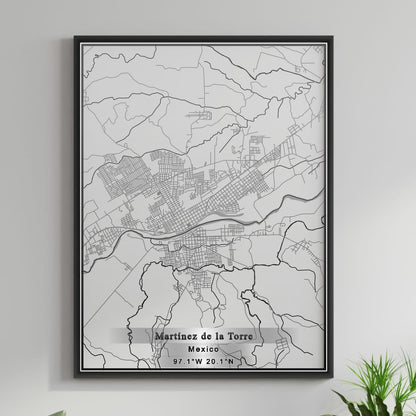 ROAD MAP OF MARTINEZ DE LA TORRE, MEXICO BY MAPBAKES
