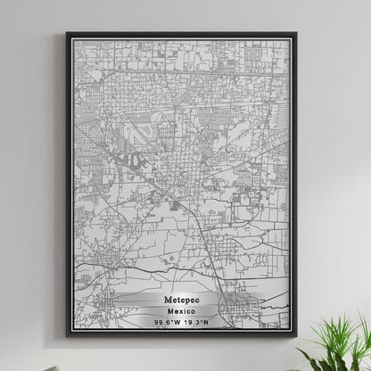 ROAD MAP OF METEPEC, MEXICO BY MAPBAKES
