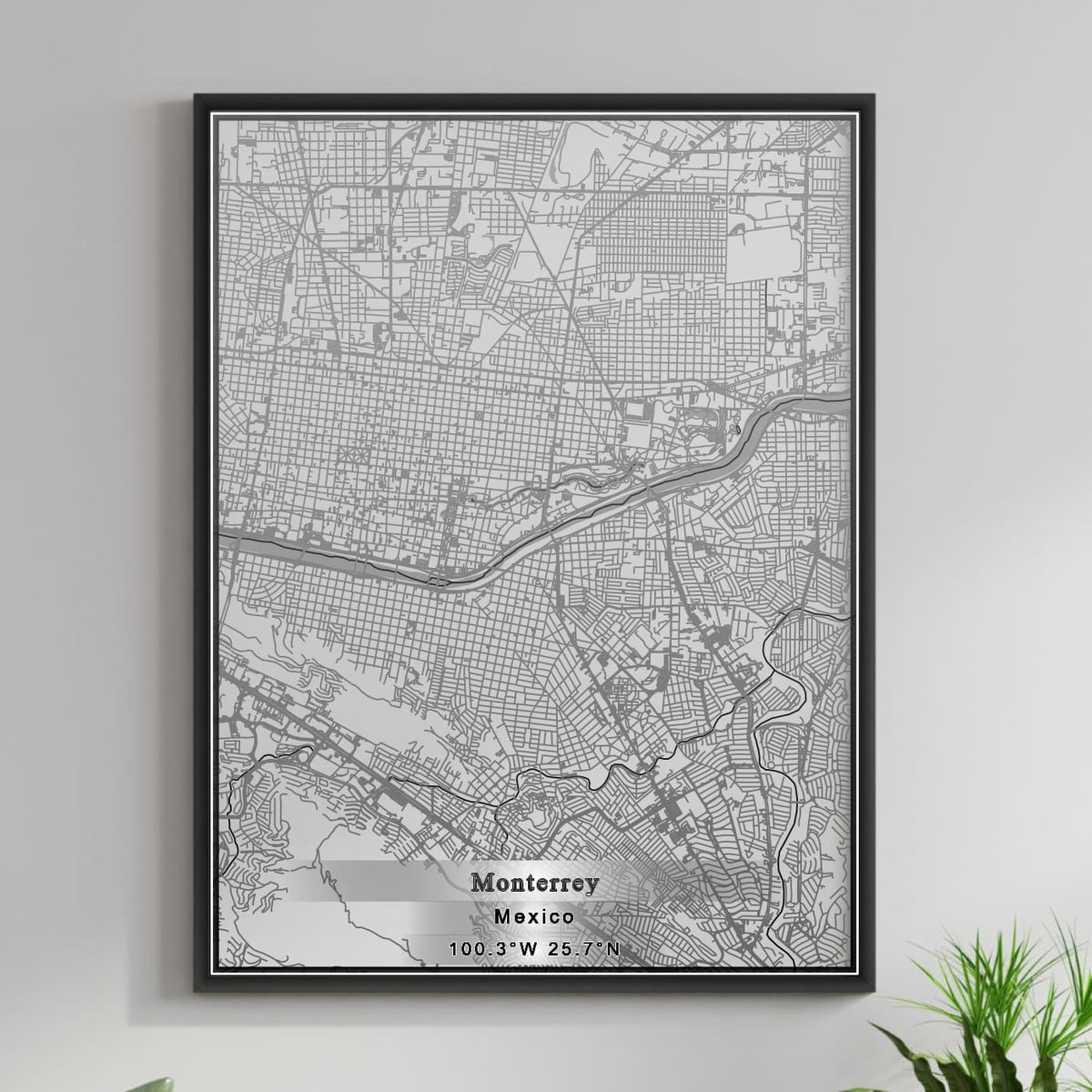 ROAD MAP OF MONTERREY, MEXICO BY MAPBAKES