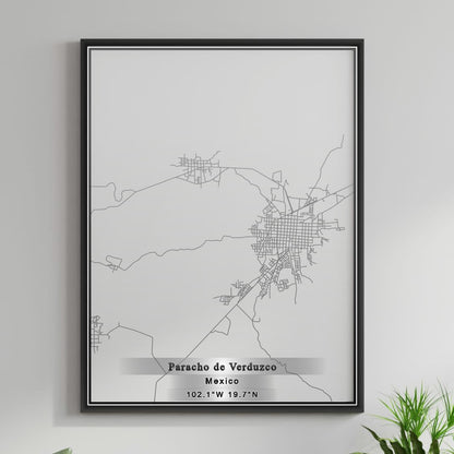 ROAD MAP OF PARACHO DE VERDUZCO, MEXICO BY MAPBAKES