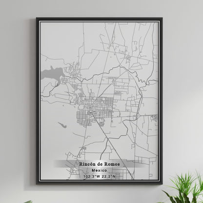 ROAD MAP OF RINCON DE ROMOS, MEXICO BY MAPBAKES