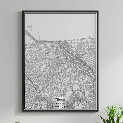 ROAD MAP OF TIJUANA, MEXICO BY MAPBAKES