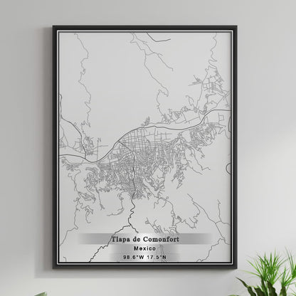 ROAD MAP OF TLAPA DE COMONFORT, MEXICO BY MAPBAKES