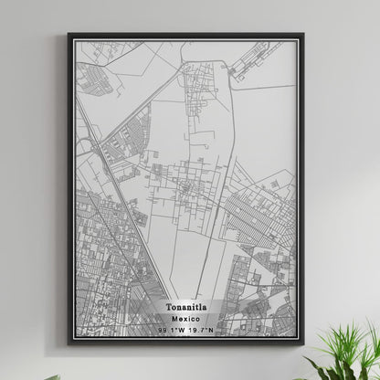 ROAD MAP OF TONANITLA, MEXICO BY MAPBAKES