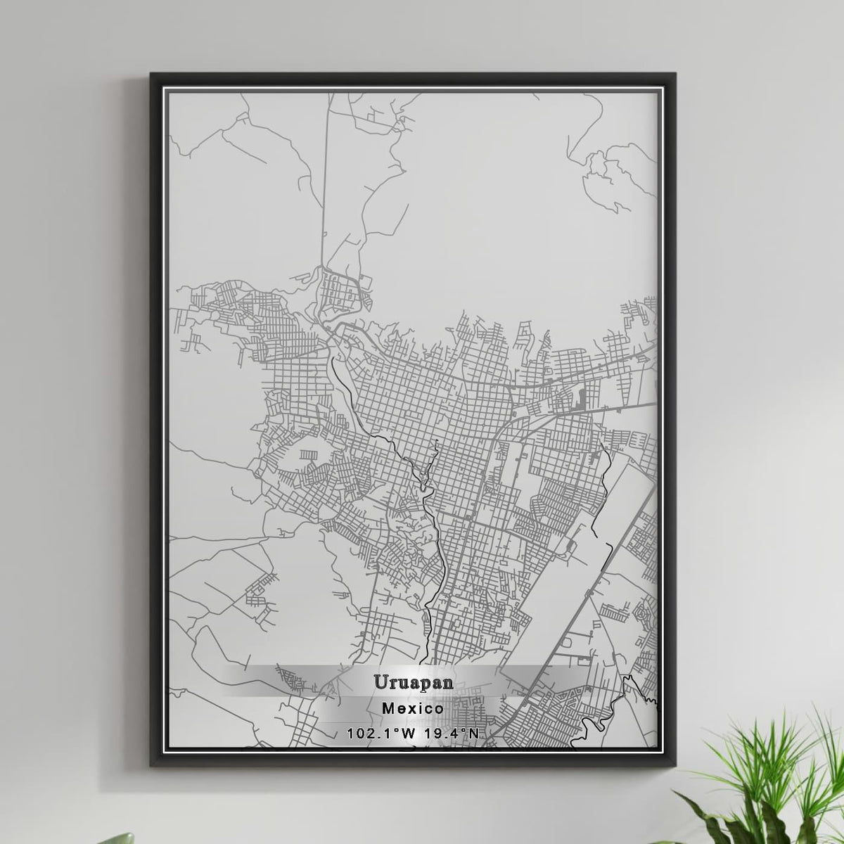 ROAD MAP OF URUAPAN, MEXICO BY MAPBAKES