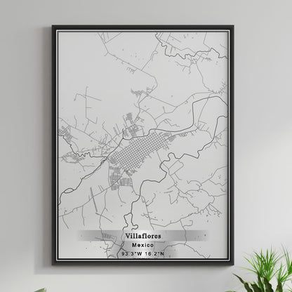 ROAD MAP OF VILLAFLORES, MEXICO BY MAPBAKES