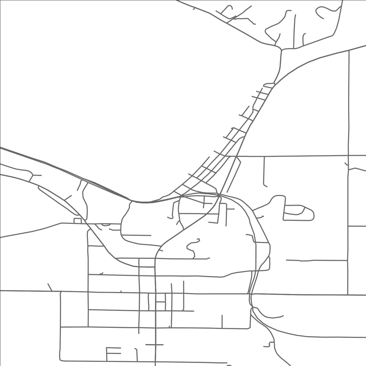 ROAD MAP OF BEULAH, MICHIGAN BY MAPBAKES