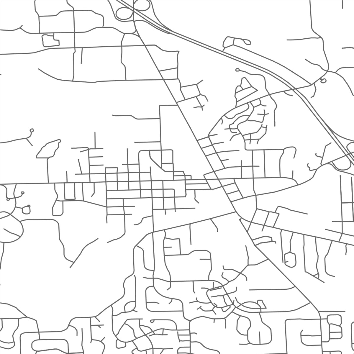ROAD MAP OF BRIGHTON, MICHIGAN BY MAPBAKES