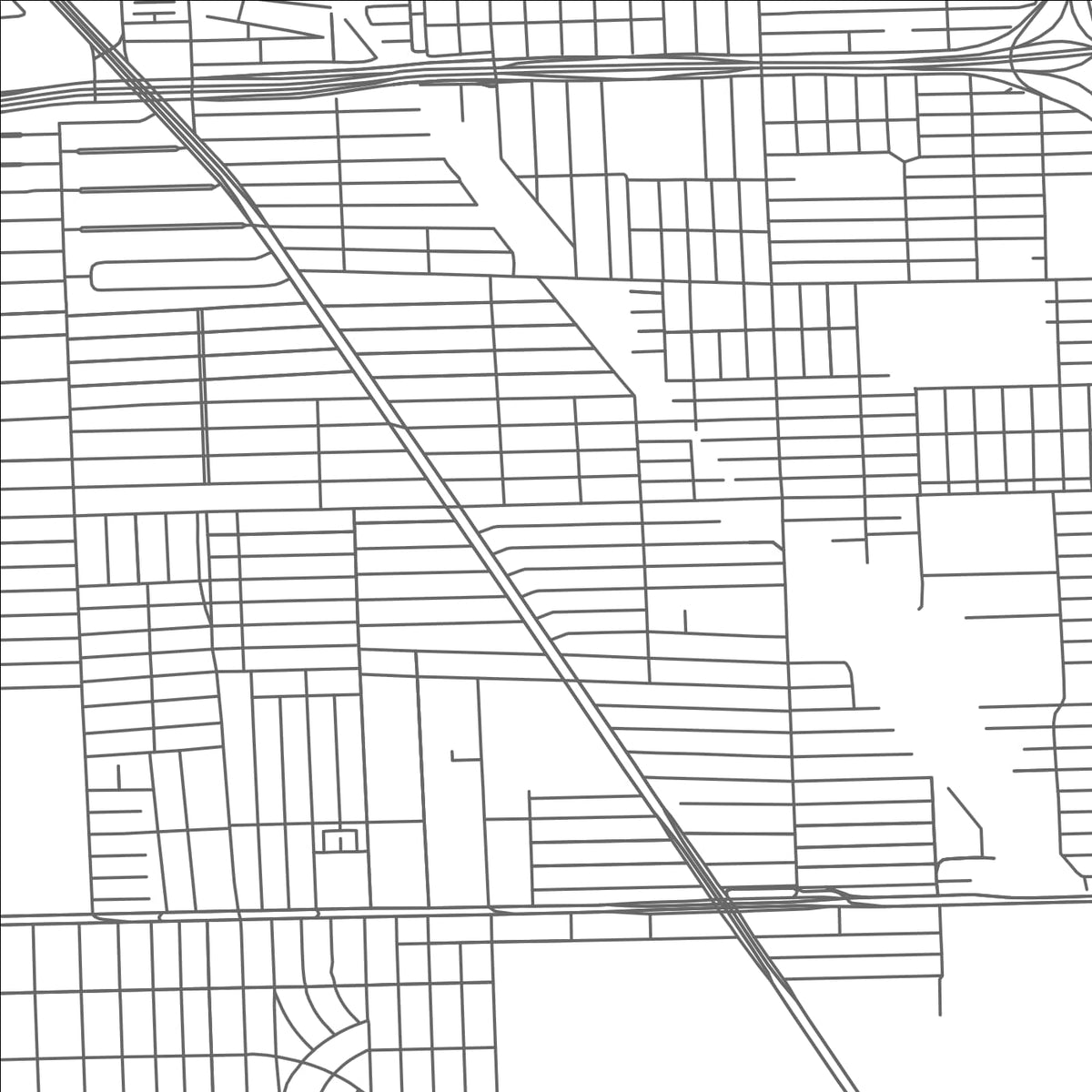 ROAD MAP OF FERNDALE, MICHIGAN BY MAPBAKES