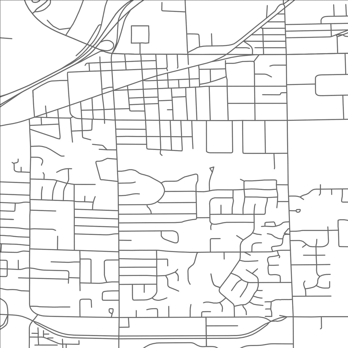 ROAD MAP OF GRANDVILLE, MICHIGAN BY MAPBAKES