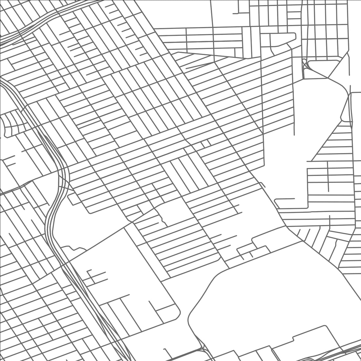 ROAD MAP OF HAMTRAMCK, MICHIGAN BY MAPBAKES