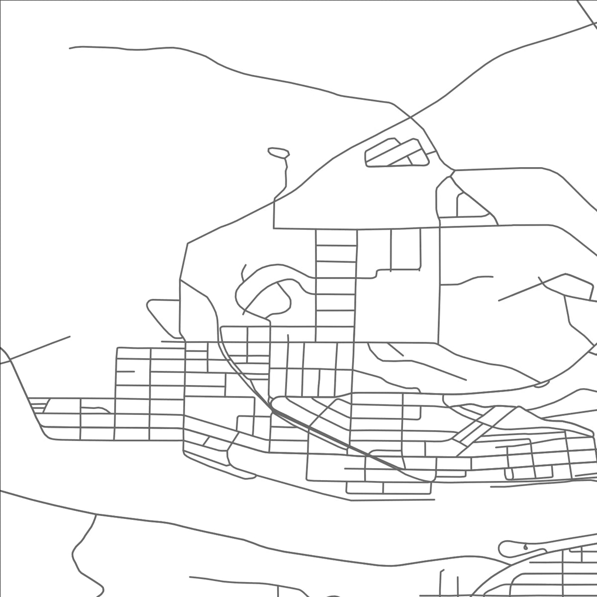ROAD MAP OF HANCOCK, MICHIGAN BY MAPBAKES