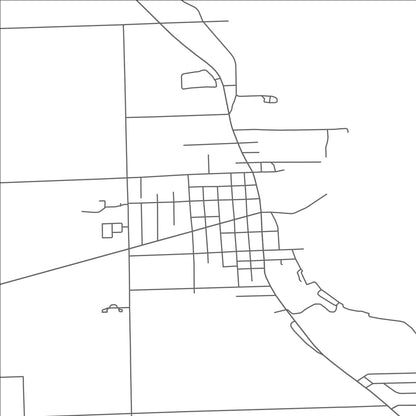 ROAD MAP OF HARBOR BEACH, MICHIGAN BY MAPBAKES