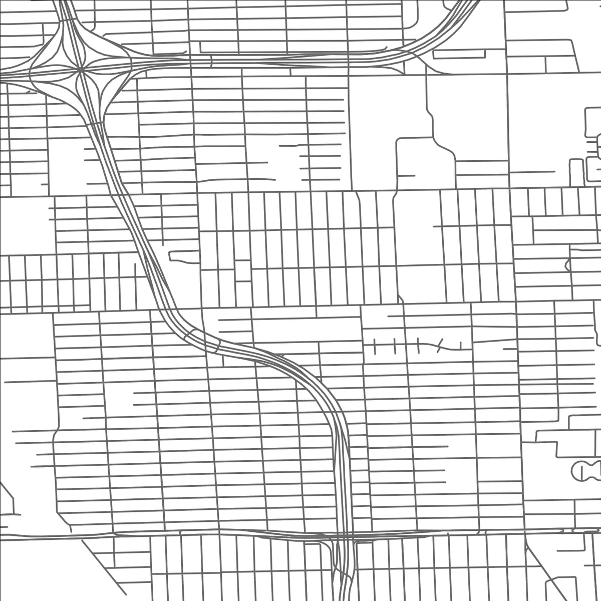 ROAD MAP OF HAZEL PARK, MICHIGAN BY MAPBAKES
