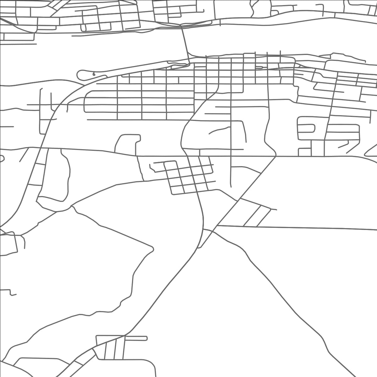 ROAD MAP OF HURONTOWN, MICHIGAN BY MAPBAKES