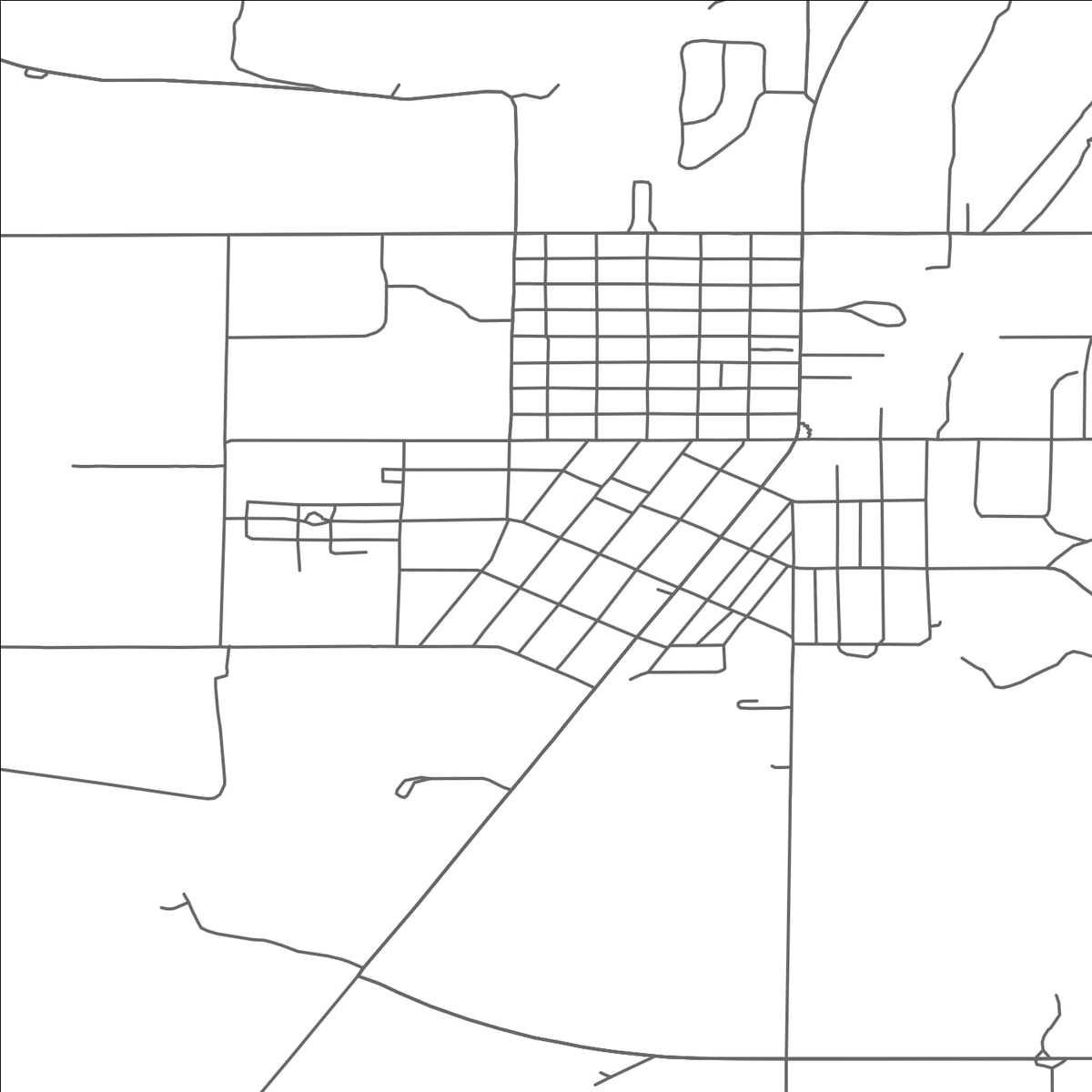 ROAD MAP OF KALKASKA, MICHIGAN BY MAPBAKES