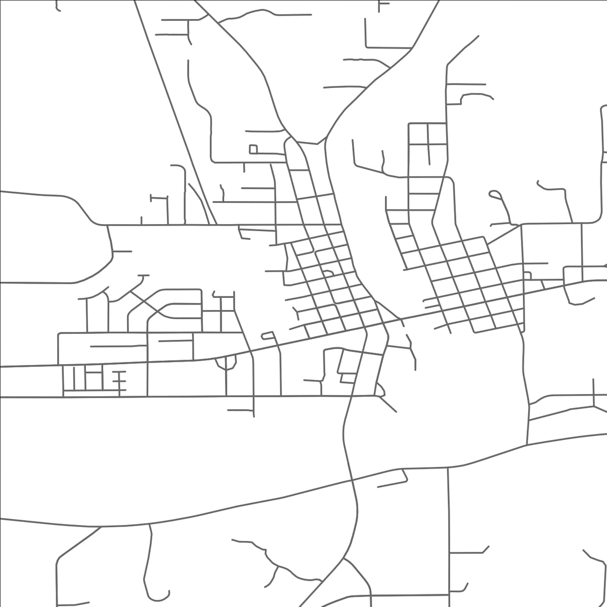 ROAD MAP OF LOWELL, MICHIGAN BY MAPBAKES