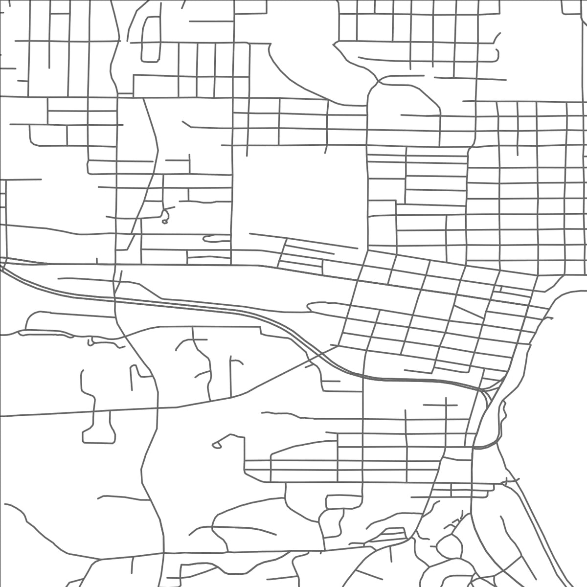 ROAD MAP OF MARQUETTE, MICHIGAN BY MAPBAKES