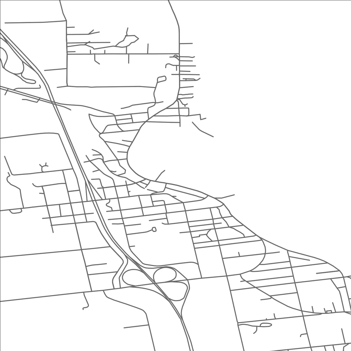 ROAD MAP OF ST. IGNACE, MICHIGAN BY MAPBAKES