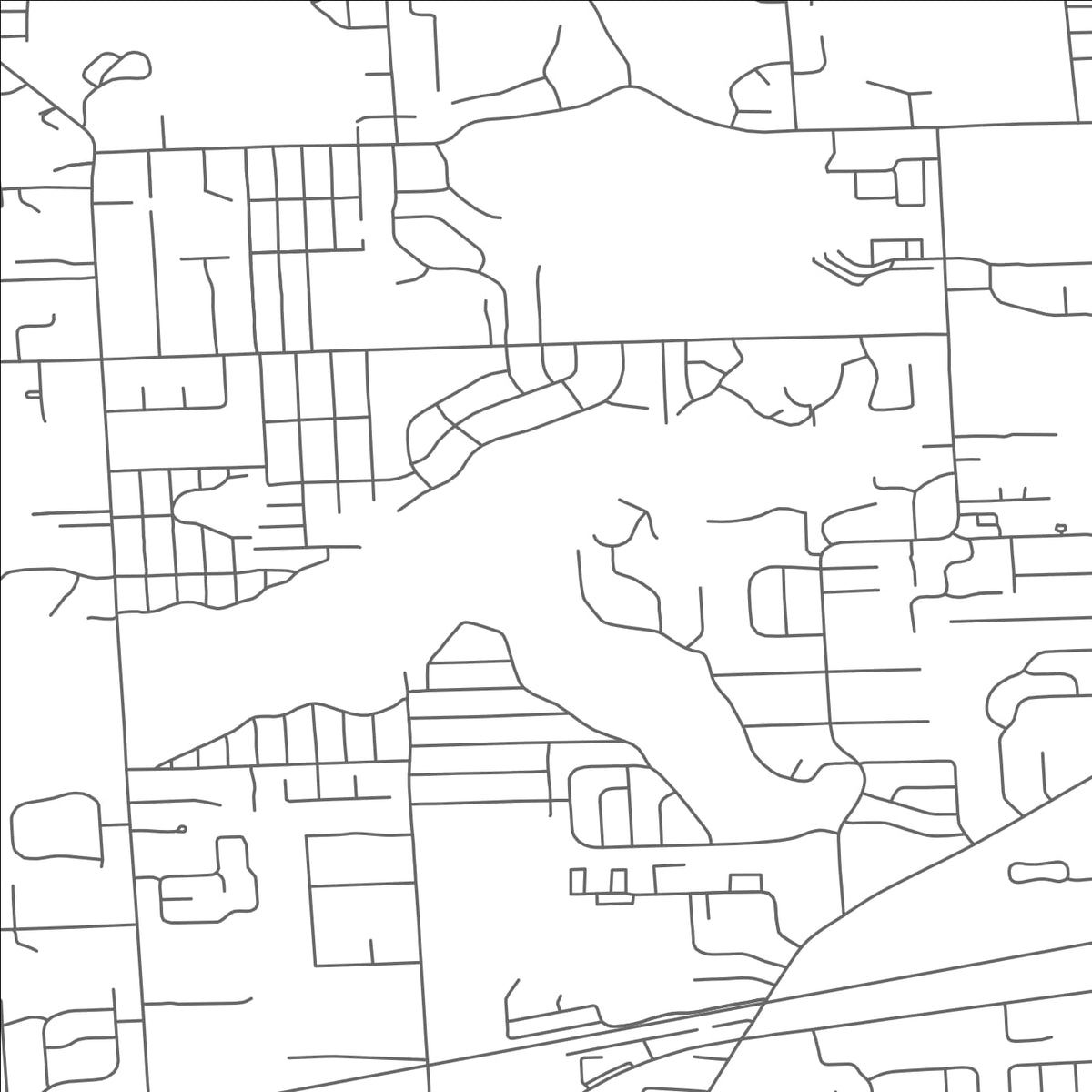 ROAD MAP OF WOLVERINE LAKE, MICHIGAN BY MAPBAKES