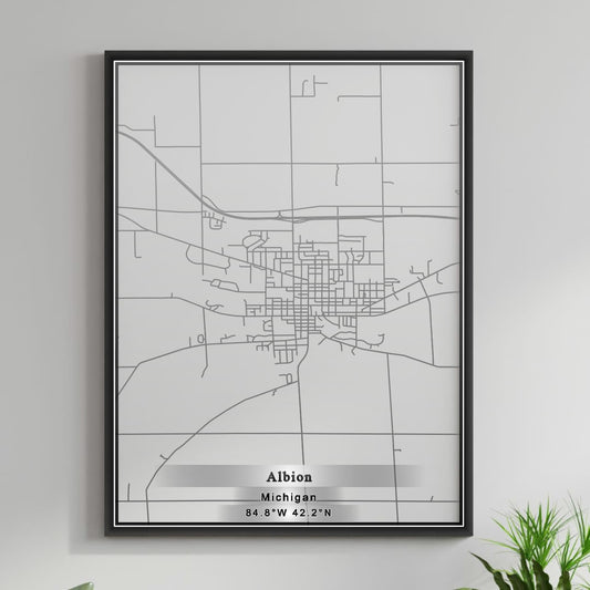 ROAD MAP OF ALBION, MICHIGAN BY MAPBAKES