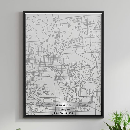 ROAD MAP OF ANN ARBOR, MICHIGAN BY MAPBAKES