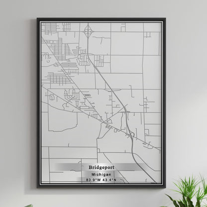 ROAD MAP OF BRIDGEPORT, MICHIGAN BY MAPBAKES