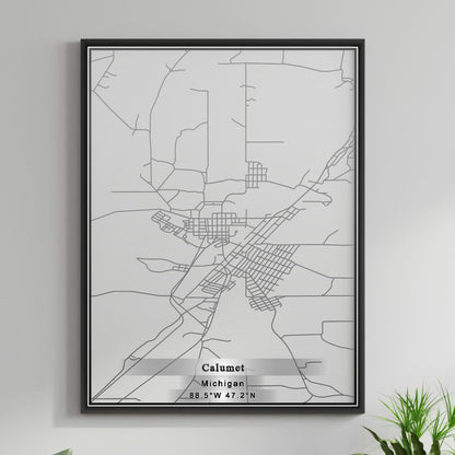 ROAD MAP OF CALUMET, MICHIGAN BY MAPBAKES