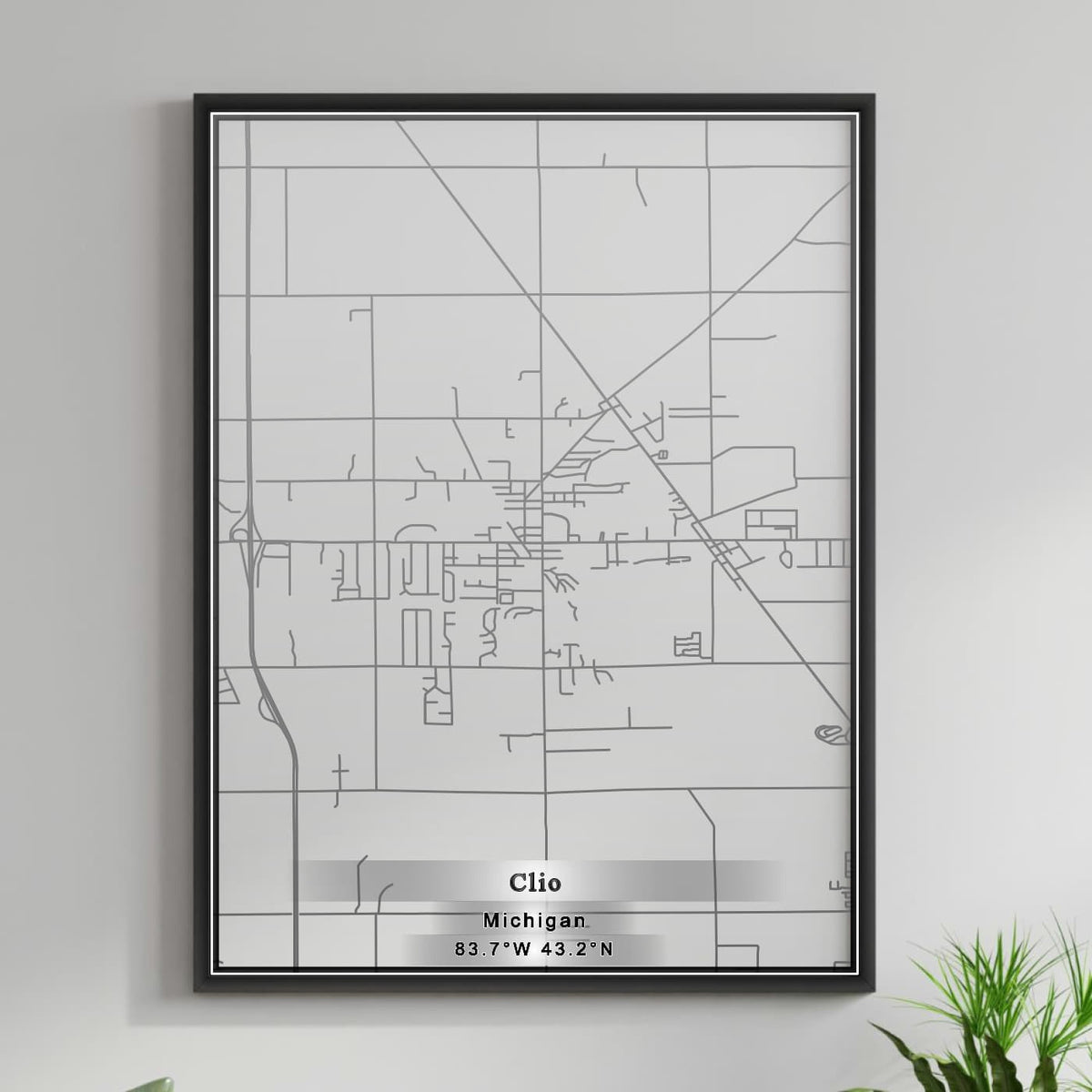 ROAD MAP OF CLIO, MICHIGAN BY MAPBAKES