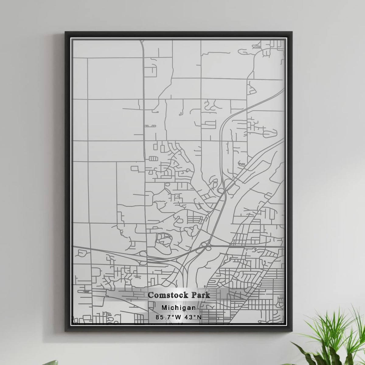 ROAD MAP OF COMSTOCK PARK, MICHIGAN BY MAPBAKES
