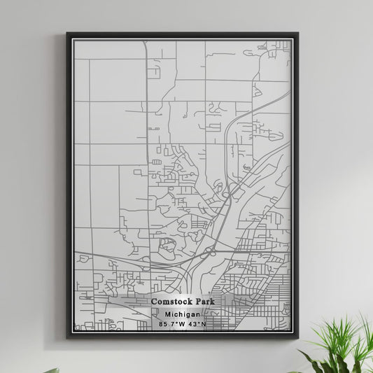 ROAD MAP OF COMSTOCK PARK, MICHIGAN BY MAPBAKES