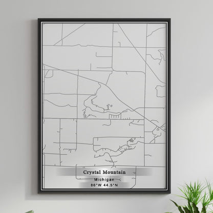 ROAD MAP OF CRYSTAL MOUNTAIN, MICHIGAN BY MAPBAKES