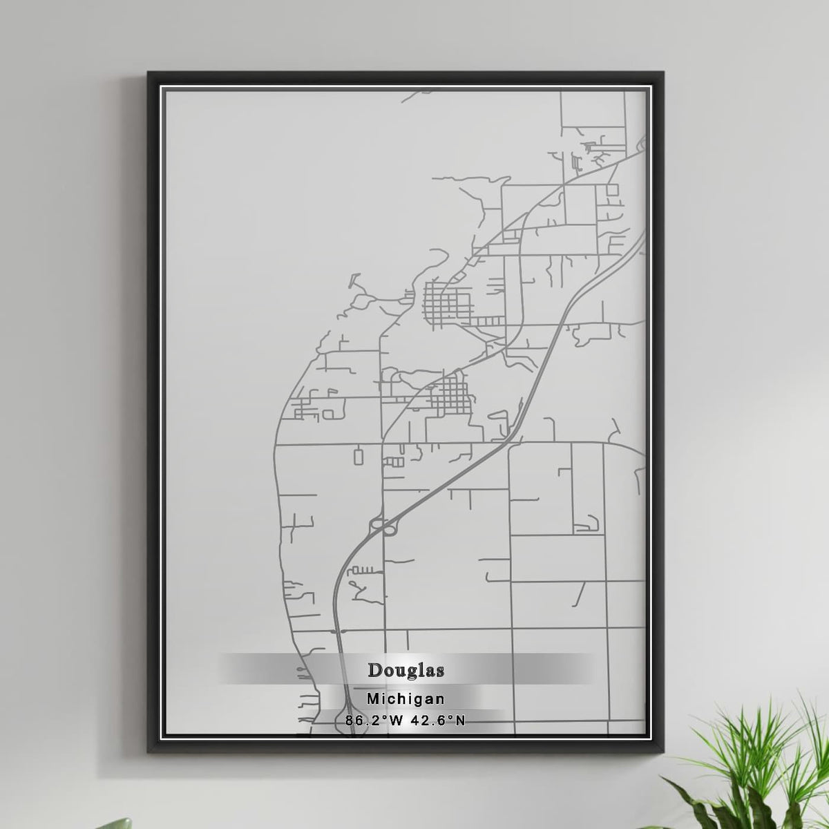 ROAD MAP OF DOUGLAS, MICHIGAN BY MAPBAKES